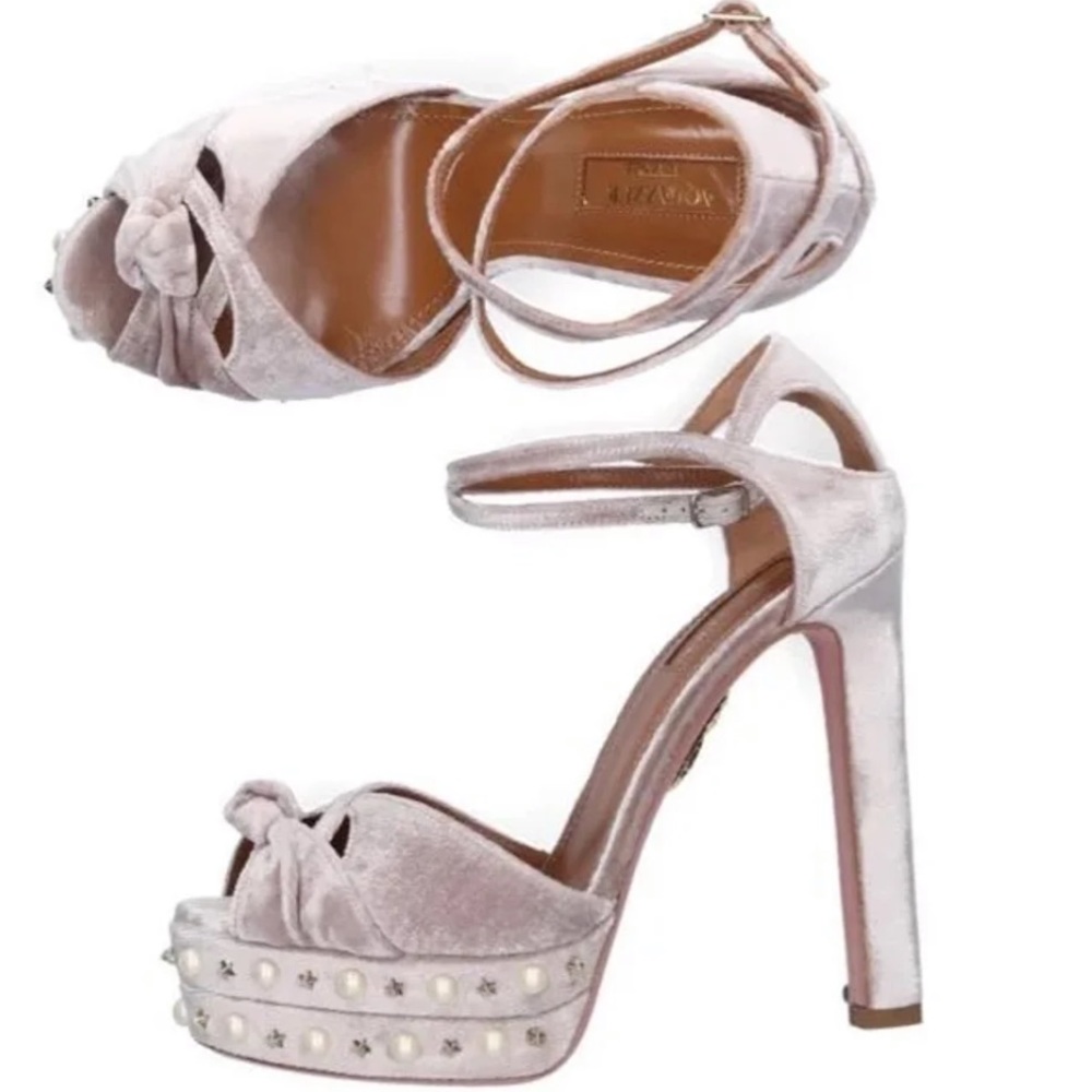 AQUAZZURA Platform Sandals HARLOW PEARLS